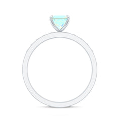Certified Real Ethiopian Opal Princess Cut Engagement Ring with Diamond