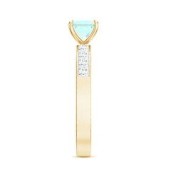 Certified Real Ethiopian Opal Princess Cut Engagement Ring with Diamond