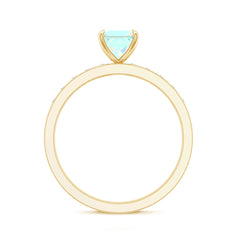 Certified Real Ethiopian Opal Princess Cut Engagement Ring with Diamond