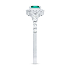 Certified Princess Cut Lab Grown Emerald Diamond Promise Ring
