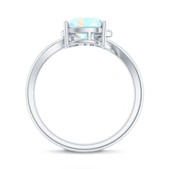 1/4 CT Ethiopian Opal Heart Promise Ring with Diamond