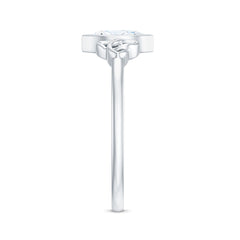 Marquise Cut Moissanite Solitaire Celtic Knot Ring in Bezel Setting