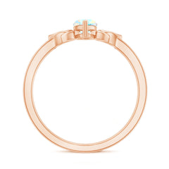 Natural Ethiopian Opal October Birthstone Ring with Celtic Knot