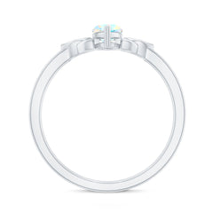 Natural Ethiopian Opal October Birthstone Ring with Celtic Knot
