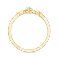Natural Ethiopian Opal October Birthstone Ring with Celtic Knot