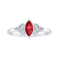 Marquise Cut Solitaire Lab Created Ruby Celtic Engagement Ring