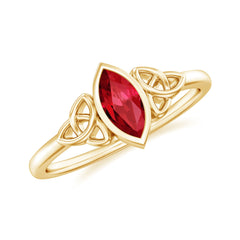 Marquise Cut Solitaire Lab Created Ruby Celtic Engagement Ring