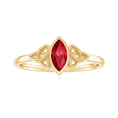 Marquise Cut Solitaire Lab Created Ruby Celtic Engagement Ring