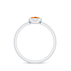 Natural 6X8mm Citrine Oval Engagement Ring in Bezel Setting