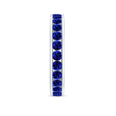 Certified Lab Grown Blue Sapphire Eternity Band Ring in Channel Set