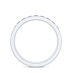 Certified Lab Grown Blue Sapphire Eternity Band Ring in Channel Set