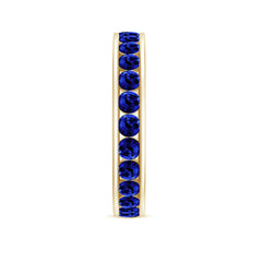 Certified Lab Grown Blue Sapphire Eternity Band Ring in Channel Set
