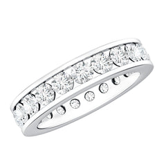 Round Cut Moissanite Channel Set Eternity Ring for Women