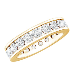 Round Cut Moissanite Channel Set Eternity Ring for Women