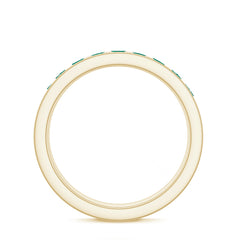 Certified Lab Grown Emerald Wedding Anniversary Ring in Channel Setting