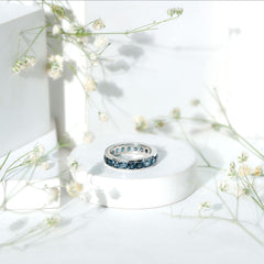 London Blue Topaz Full Eternity Ring in Channel Setting