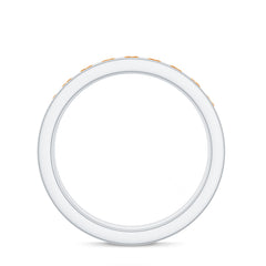 Natural Citrine Channel Set Eternity Ring for Anniversary