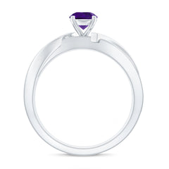 3/4 CT Solitaire Amethyst Infinity Ring with Diamond Accent