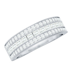 Moissanite 3 Row Eternity Band Ring for Women