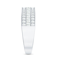 Moissanite 3 Row Eternity Band Ring for Women