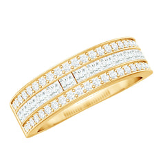 Moissanite 3 Row Eternity Band Ring for Women