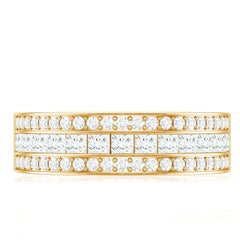 Moissanite 3 Row Eternity Band Ring for Women