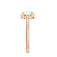 Certified Real Ethiopian Opal Solitaire Engagement Ring
