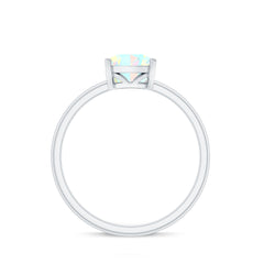Certified Real Ethiopian Opal Solitaire Engagement Ring