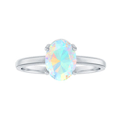 Certified Real Ethiopian Opal Solitaire Engagement Ring