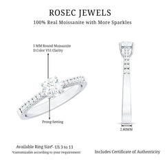 Half Carat Moissanite Engagement Ring