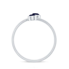 1/2 CT Bezel Set Blue Sapphire Two Stone Promise Ring