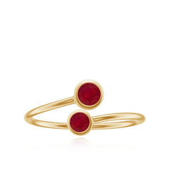 Natural Ruby 2 Stone Promise Ring for Women