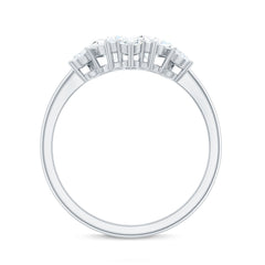 Pear and Round Moissanite Cluster Promise Ring