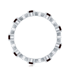 Certified Real Garnet Diamond Eternity Wedding Band Ring