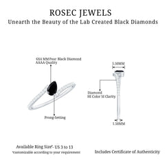 Lab Grown Black Diamond Titled Bypass Promise Ring with Diamond