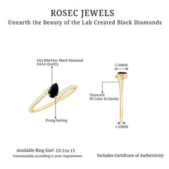Lab Grown Black Diamond Titled Bypass Promise Ring with Diamond