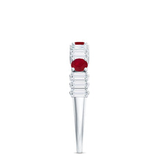 Ruby and Diamond Contemporary Half Eternity Ring
