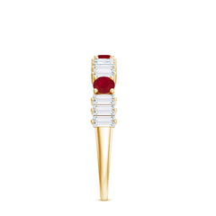 Ruby and Diamond Contemporary Half Eternity Ring
