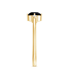 5mm Round Black Onyx Minimal Promise Ring with Diamond