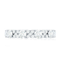 Round Cut Moissanite Eternity Wedding Band Ring