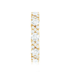 Round Cut Moissanite Eternity Wedding Band Ring