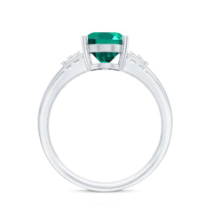 Certified 8X10 mm Oval Lab Grown Emerald Diamond Statement Engagement Ring