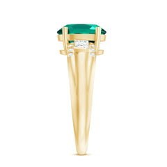 Certified 8X10 mm Oval Lab Grown Emerald Diamond Statement Engagement Ring