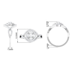 Criss Cross Zircon Cluster Engagement Ring
