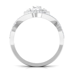 Criss Cross Zircon Cluster Engagement Ring