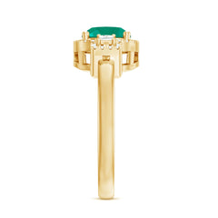 Cushion Cut 8 mm Lab Grown Emerald Diamond Statement Engagement Ring
