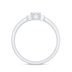 1.25 CT Classic Moonstone and Diamond Halo Engagement Ring
