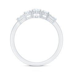 Oval Moissanite Three Stone Anniversary Ring for Women