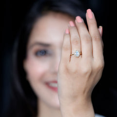 Certified Real Ethiopian Opal Oval Engagement Ring with Diamond Halo