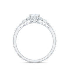 Oval Shaped Moissanite Engagement Ring with Certificate